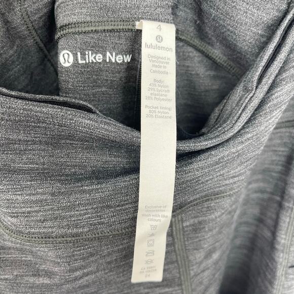 Lululemon Speed Up Tight Full On Luxtreme Brushed 28" Heathered Black Size 4 - Picture 5 of 10